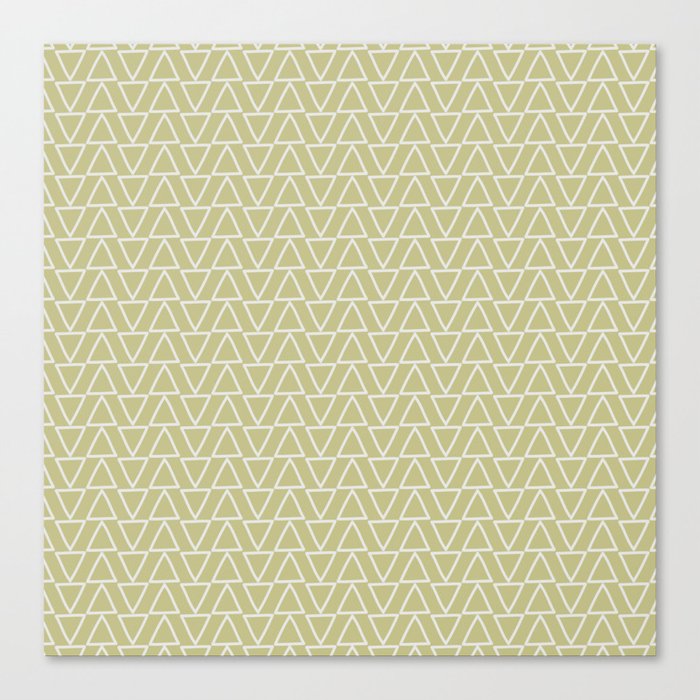 Abstract geometric pastel green white gradient triangles Canvas Print
