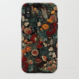 EXOTIC GARDEN - NIGHT XXI iPhone Case | Botanic, Retro, Nightgarden, Leaves, Exotic, Society6Home, Pattern, Botanical, Black, Garden 