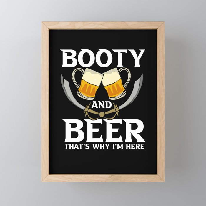 Booty And Beer Framed Mini Art Print