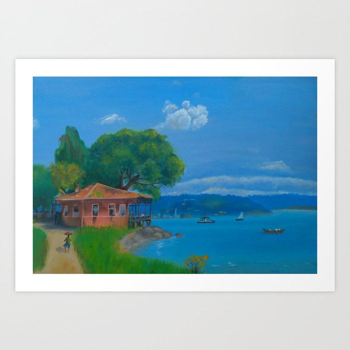 Original oil painting The sea view Art Print by milena28121981 Society6