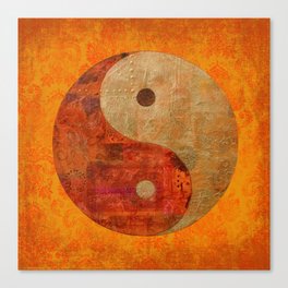 Yin and Yang original collage painting Canvas Print