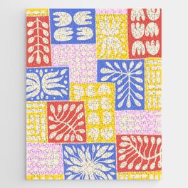 Stylized Pastel Floral Patchwork  Jigsaw Puzzle