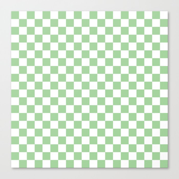 Mint Checkerboard Pattern Canvas Print by CoolFunAwesomeTime | Society6
