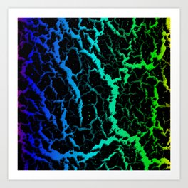 Cracked Space Lava - Rainbow PBCGY Art Print