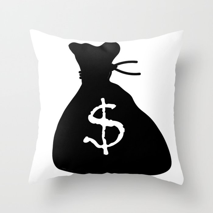 Bag Of Cash Isolated Throw Pillow