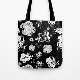 Black and White beaded flower print by Annalee Beer Tote Bag | Black And White, Floral, Pattern, Beadwork, Florals, Flower, Beading, Beaded, Fashion, Flowers 