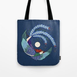 Minhwa: Asian Phoenix H Type Tote Bag | Bird, Giftideas, Traditional, Animal, Painting, Myth, Folkpainting, Illust, Oriental, Dragon 