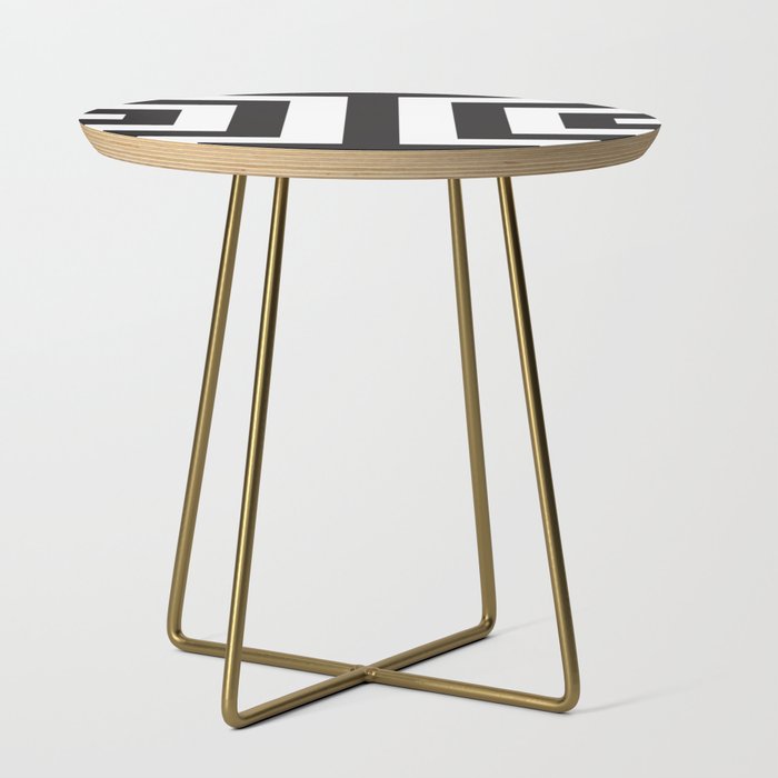 Black Greek Stripes Side Table