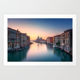 Venice, Grand Canal before sunrise. Italy Art Print