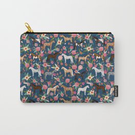 Horse Florals - navy Carry-All Pouch