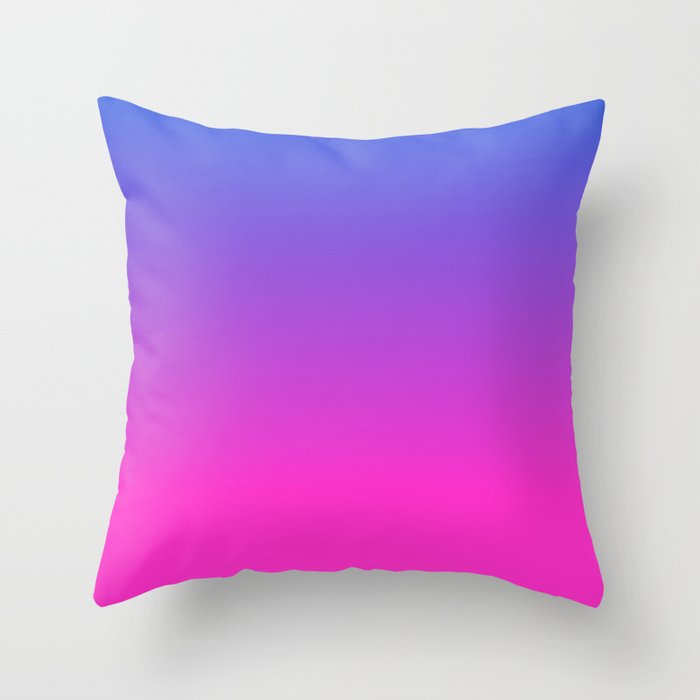 Blue & Purple Pink ombre color pattern Throw Pillow