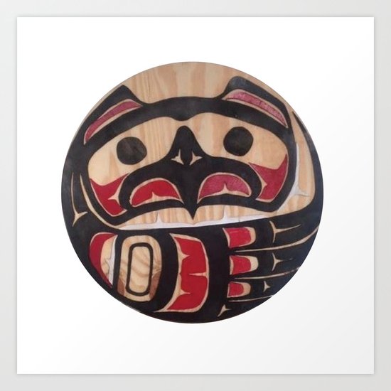 American Native Art Cut In Wood No. 5 Art Print