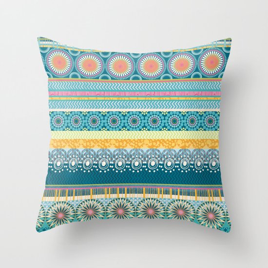 Blue Streaks Throw Pillow