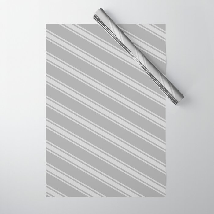 Dark Gray & Light Gray Colored Stripes/Lines Pattern Wrapping Paper