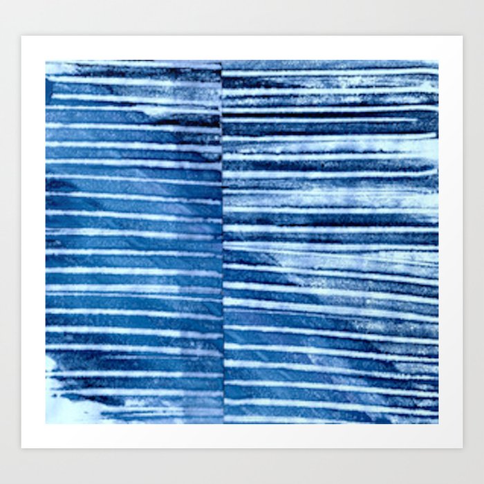 Modern Pinstripe 1 - Blazing Blue Art Print