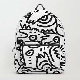 Summer Monsters Street Art Black and White Graffiti Backpack