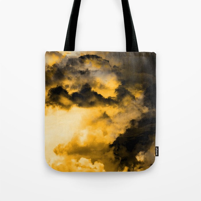Vitality - Cloudy Abstract In Orange And Black Tote Bag