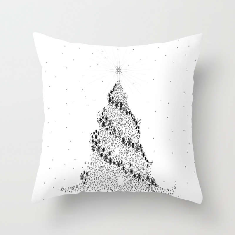 White Christmas Tree Throw Pillow