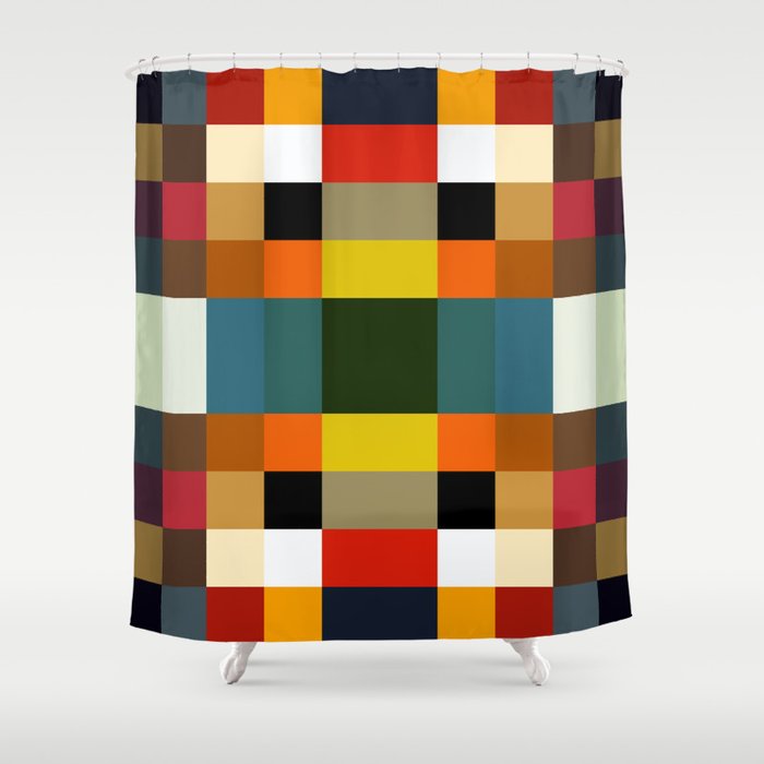 Geometric Colorful Vintage Sudice Shower Curtain