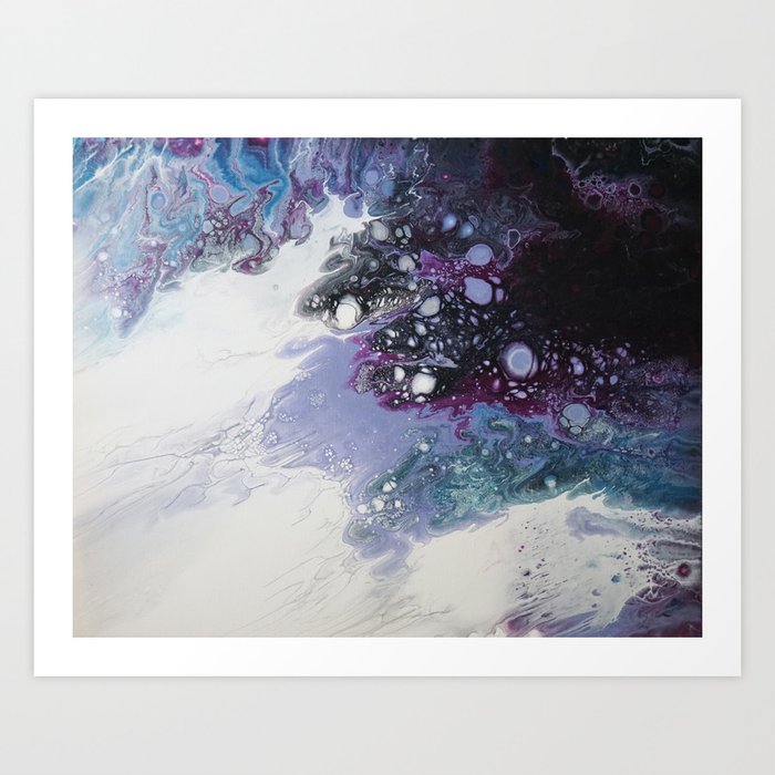 Black Purple Abstract Art Print By Thecolorterrace Society6