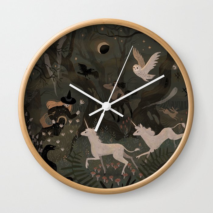 Spooky Forest with Ghosts Wall Clock