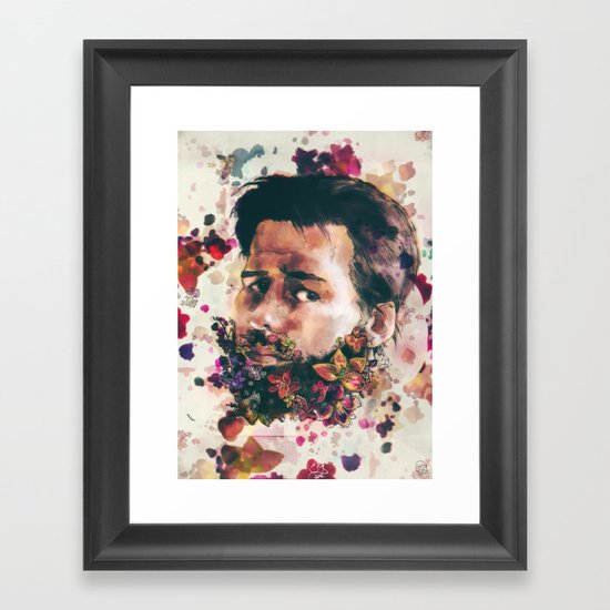 a beard of flowers Framed Art Print