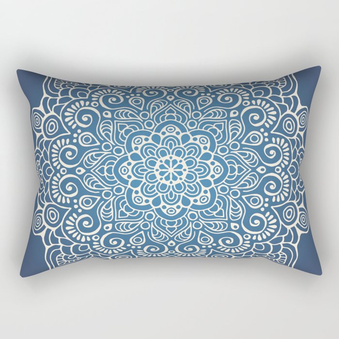 Mandala dark blue Rectangular Pillow
