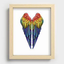 Macaw parrot wings. tropics.  Recessed Framed Print