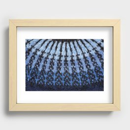 Icelandic sweater pattern - Shades of blue Recessed Framed Print