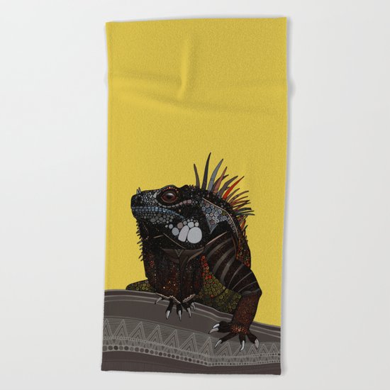 iguana gold Beach Towel