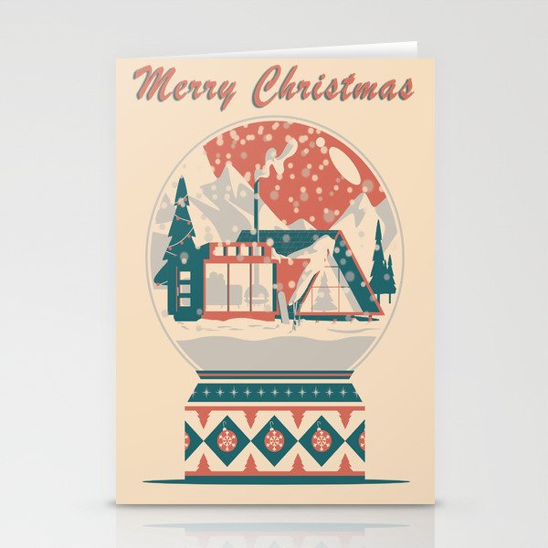 Merry Christmas Cozy Cabin Christmas Card Stationery Cards