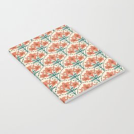 Summer Orange Lily Scallop Art Nouveau Pattern Notebook