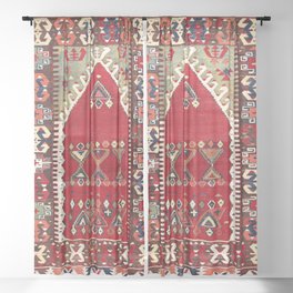 Konya Central Anatolian Niche Kilim Print Sheer Curtain