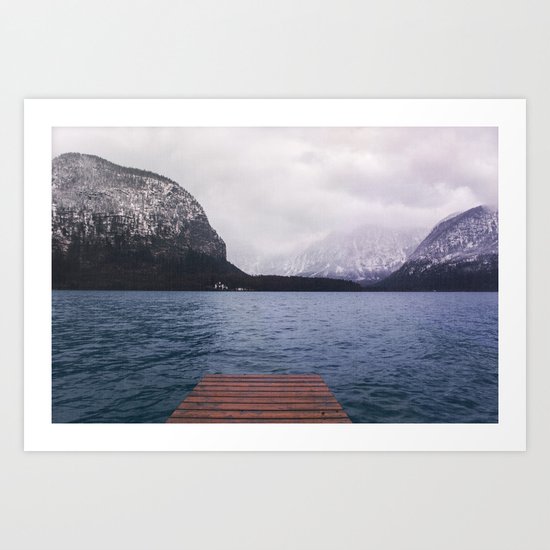 Cloudy Lake Art Print