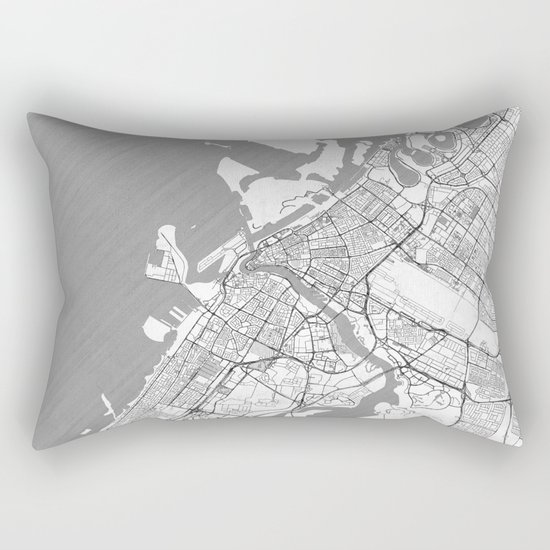 Dubai Map Line Rectangular Pillow