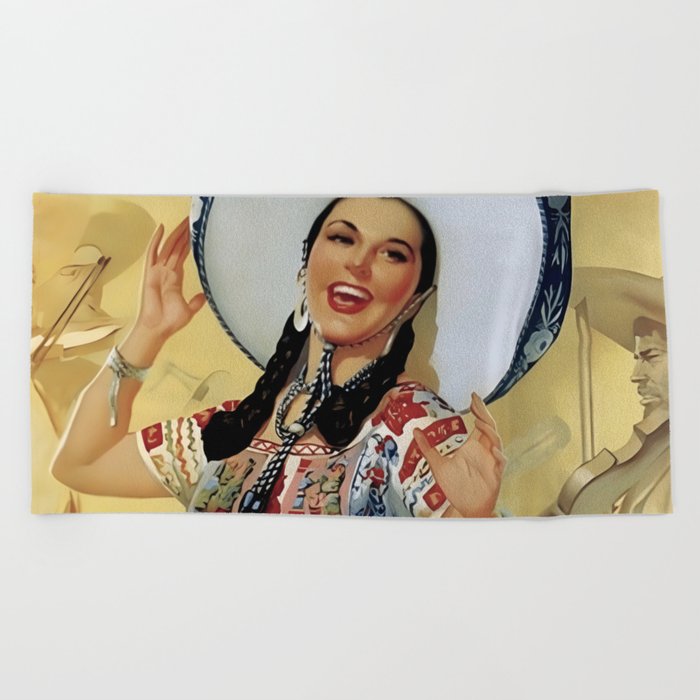 Mexican girl Beach Towel