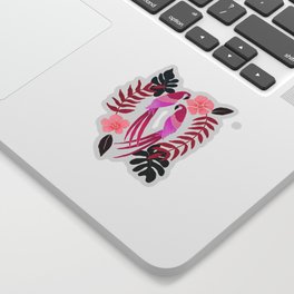 Tropical parrots - magenta  Sticker