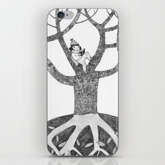 Winter reading iPhone & iPod Skin