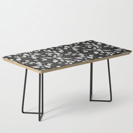 Leafy berry branches pattern with dots in black and white Coffee Table