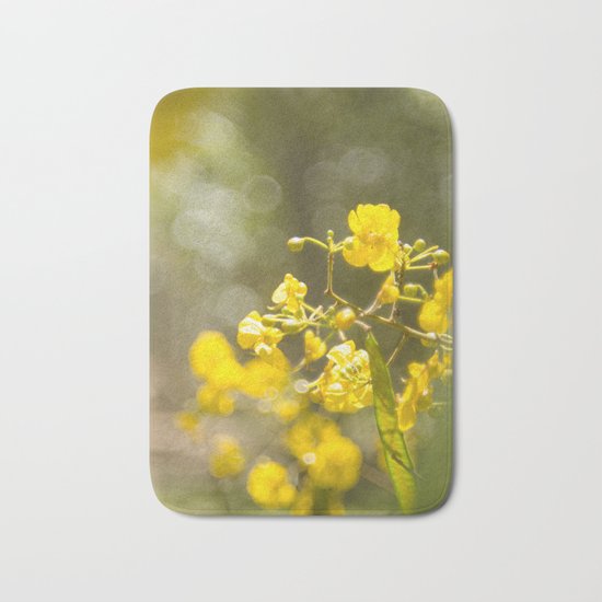 Popcorn Flower Bokeh Delight Bath Mat