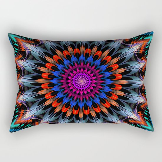 Full Bloom, multi-color design Rectangular Pillow