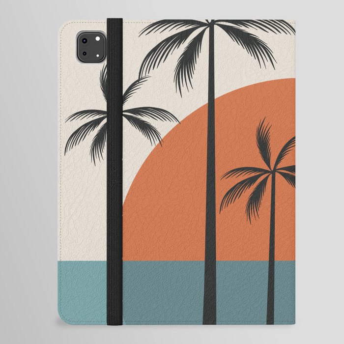 Terracotta Geometric Sunset Beach iPad Folio Case
