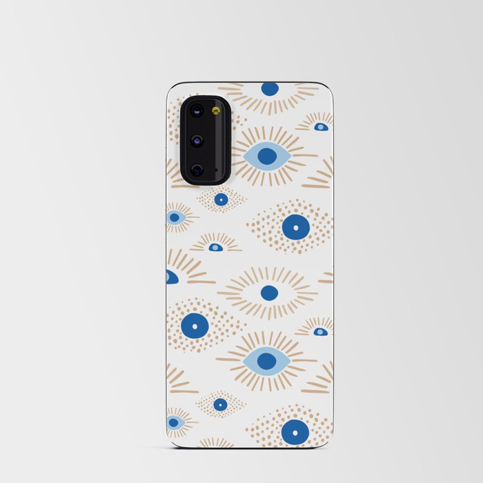 Modern Evil Eye Pattern - Blue and Brown Android Card Case