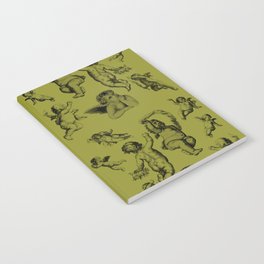 Cherub Art Print Black & Yellow Notebook