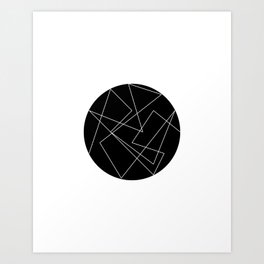 Circle filled with Lines Art Print | Digital, Abstract, Graphic Design 
