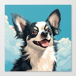 Ami canin ludique : Chien Chihuahua dans un monde de dessin animé Canvas Print