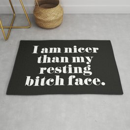 Resting Bitch Face Funny Quote Rug
