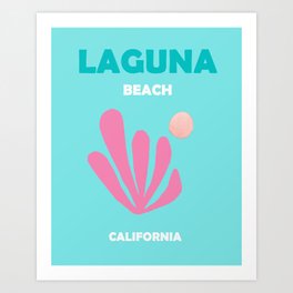 Boho Preppy Travel Poster- Laguna Beach Art Print
