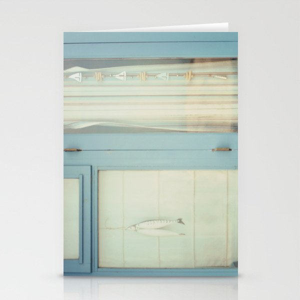 Beach Hut window - blue Stationery Cards