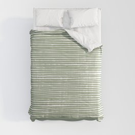 Abstract Stripes, Sage Green, Boho Wall Art Comforter